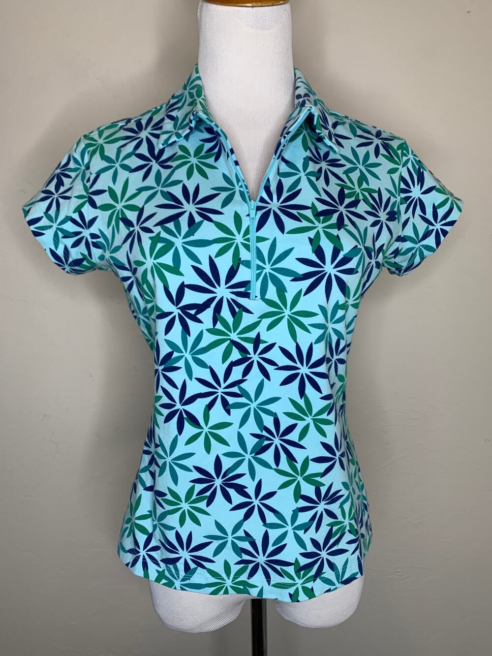 Y2K Vintage Express Jersey Zip Front Shirt Tropical Sz Large